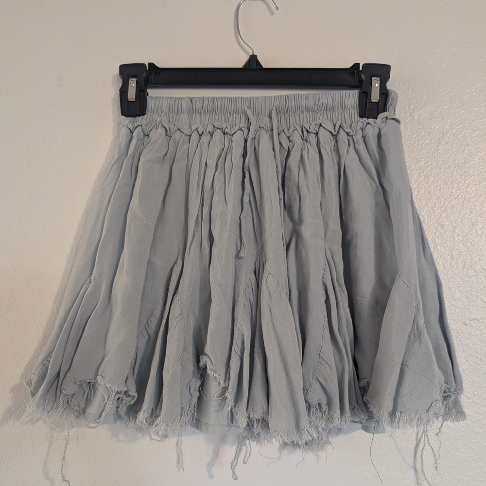 Forever 21 Gray Bubble Mini Skirt with Ruffles